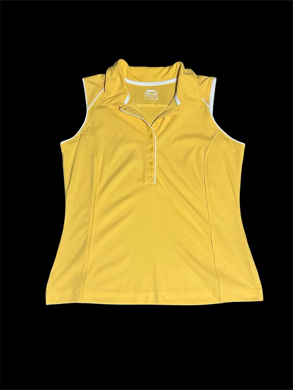 Slazenger Yellow Sleeveless Golf Polo  with White Trim